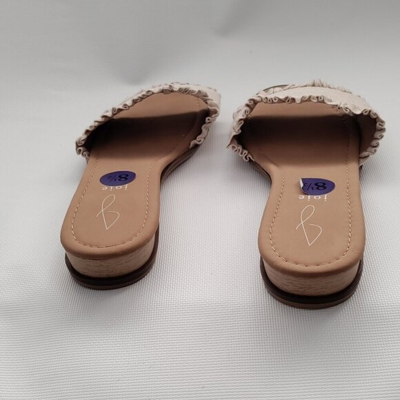 Joie Eidel Sandals Shoes Size 8.5 M Cream Ruffle Slides Coastalcore Beachy - Picture 4 of 5